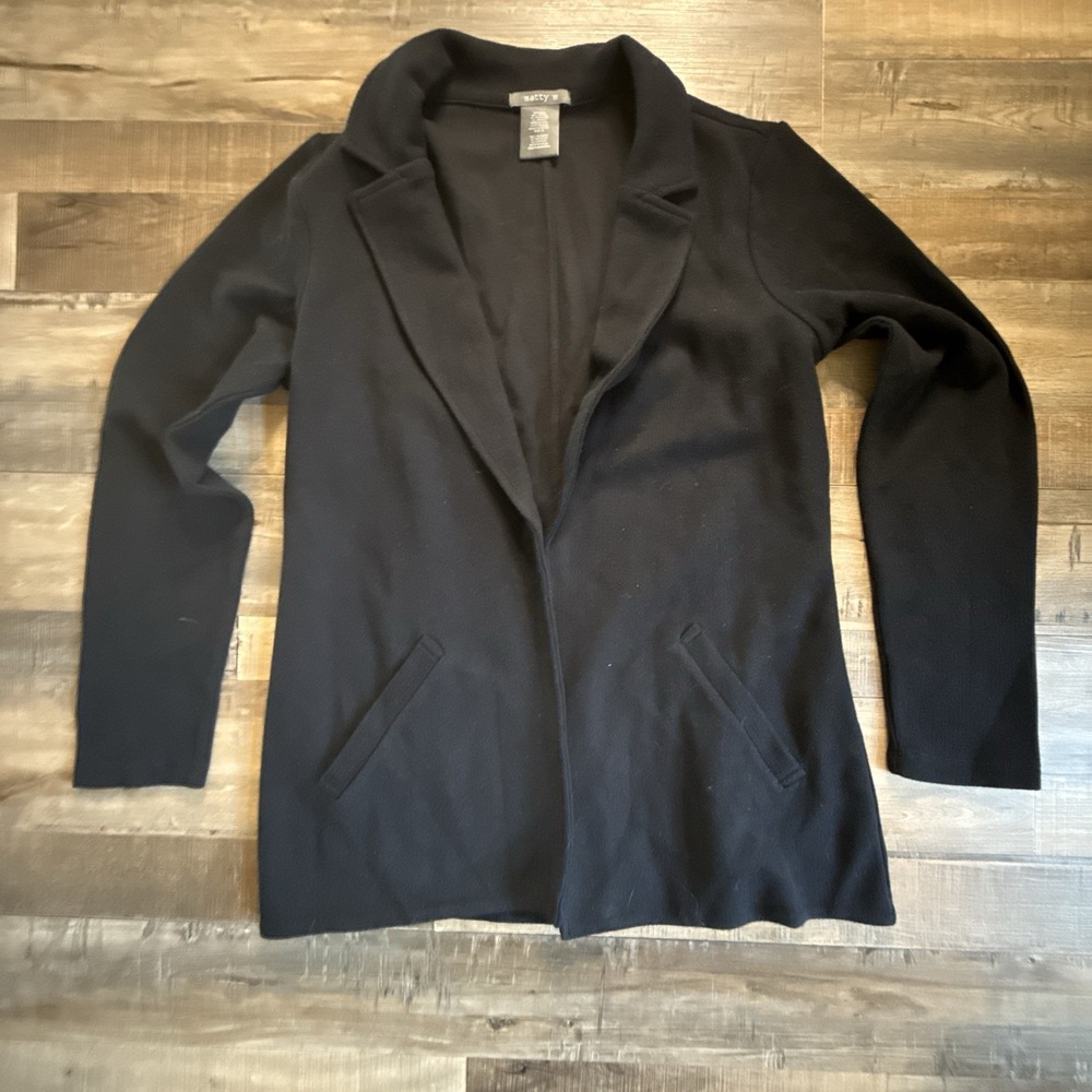 Matty M Ladies Knit Boyfriend Blazer in Black Size M